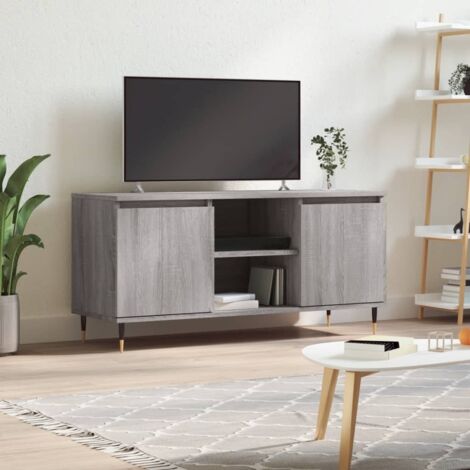 Meuble TV,Banc TV sonoma gris 104x35x50 cm bois d'ingénierie -BV40433 (1/5)