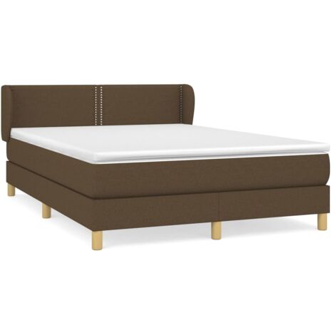 Lit Adulte Confortable - Lit à sommier tapissier avec matelas pour Chambre Marron foncé 140x200 cm BV25634 (1/5)