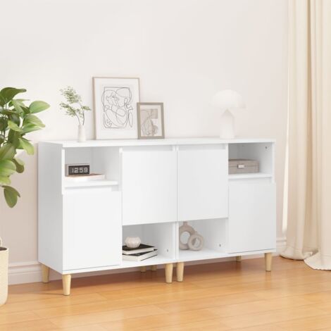 Lot de 2 Buffets Vintages,Enfilades blanc 60x35x70 cm bois d'ingénierie -TZ76092 (1/5)