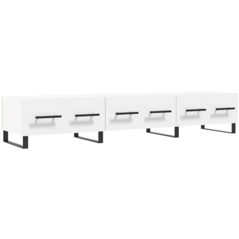 Armoire Meuble TV Scandinave,Banc support TV blanc 150x36x30 cm bois d'ingénierie -58831 (1/5)