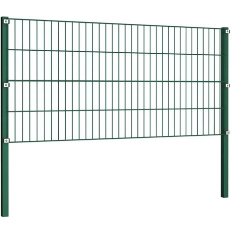 Panneau de clôture de Jardin,design simple avec poteaux Fer 1,7 x 0,8 m Vert -13461 (1/3)