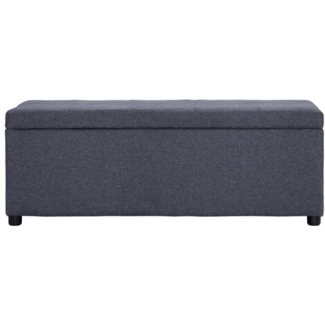 Banc avec compartiment de rangement 116 cm Gris foncé Polyester (1/5)