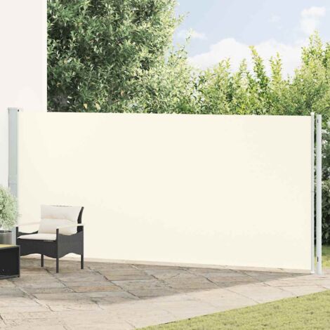 Auvent latéral rétractable de patio,Auvent facile à assembler Anti-UV 180x600 cm Crème -FR39622 (1/5)