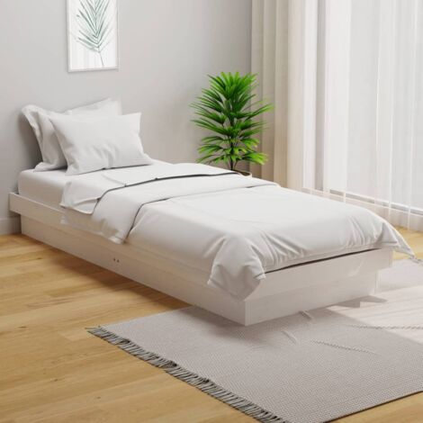 Lit adulte Moderne - Cadre de lit pour Adultes, Enfants pour Couchage Blanc Bois massif 75x190 cm Petit simple -29072 (1/5)