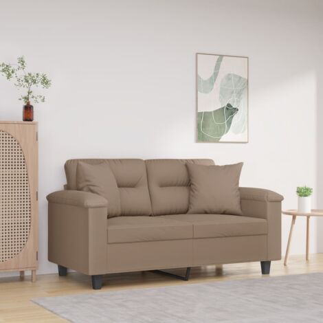 Lot de 2 Coussins Pour canapé/Coussins décoratifs carrés Taupe 40x40 cm Tissu microfibre -AD20290 (1/5)