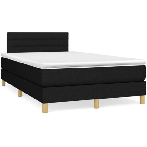 Parfait Lit à sommier tapissier avec matelas Noir 120x200 cm Tissu,design Pratique & classique 722017 (1/5)