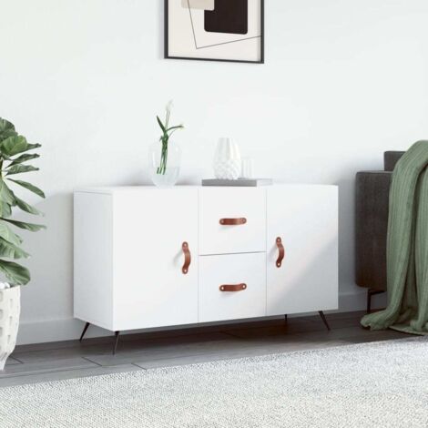 Buffet bas,Buffet Commode industriel blanc 100x36x60 cm bois d'ingénierie -QS71136 (1/5)