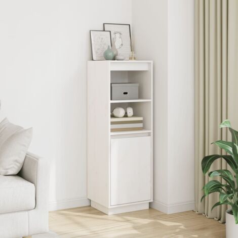 Buffet,Placard de cuisine,Meuble de rangement Blanc 37x34x110 cm Bois massif de pin -TZ87679 (1/5)