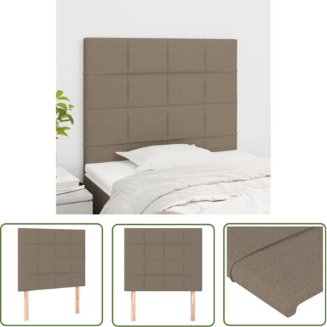 The Living Store Têtes de lit 2 pcs Taupe 90x5x78/88 cm Tissu - Tête De Lit - Têtière De Lit - Literie - Meuble De Chambre - Décoration Chambre (1/5)