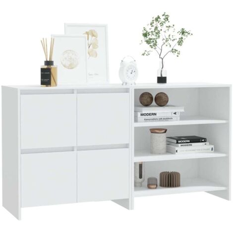 Buffets 2 pcs Blanc Bois d'ingénierie (1/5)