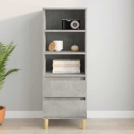 Buffet haut,Buffet d'appoint,Commode de salon/séjour Gris béton 40x36x110 cm Bois d'ingénierie -TZ59002 (1/5)