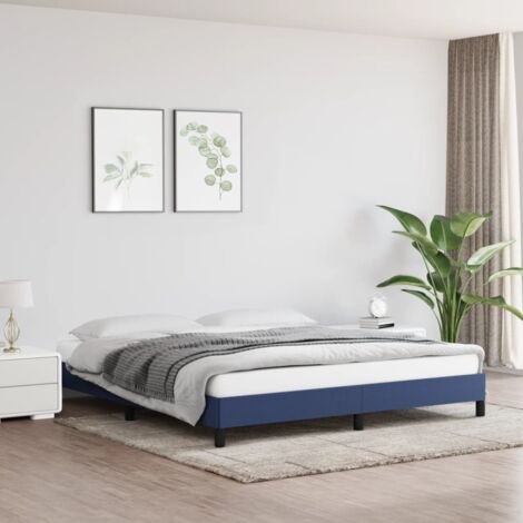 Lit adulte,Cadre de lit pour Couchage Bleu 160x200 cm Tissu -BV75020 (1/5)