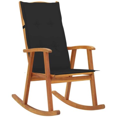 Chaise à bascule/Fauteuil à bascule,grand confort avec coussins Bois d'acacia massif -FR75754 (1/5)
