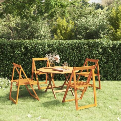 Lot de 4 Chaises pliables de jardin,Fauteuils d'extérieur Bois d'acacia massif -TF89240 (1/5)