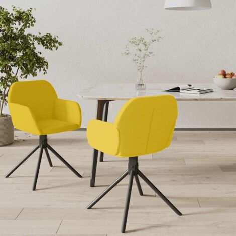 Lot de 2 Chaises pivotantes à manger,Chaises de salle à manger,Design Modernes Jaune Velours HH62303 (1/5)