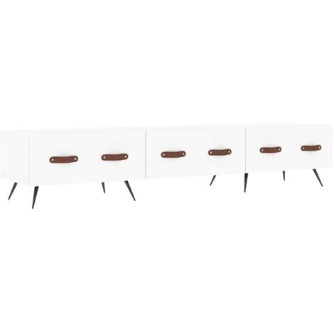 Armoire Meuble TV Scandinave,Banc support TV blanc 150x36x30 cm bois d'ingénierie -62590 (1/5)