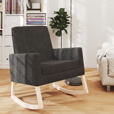 Chaise à bascule/Fauteuil à bascule,Grand confort Noir Tissu -FR35175 (1/5)