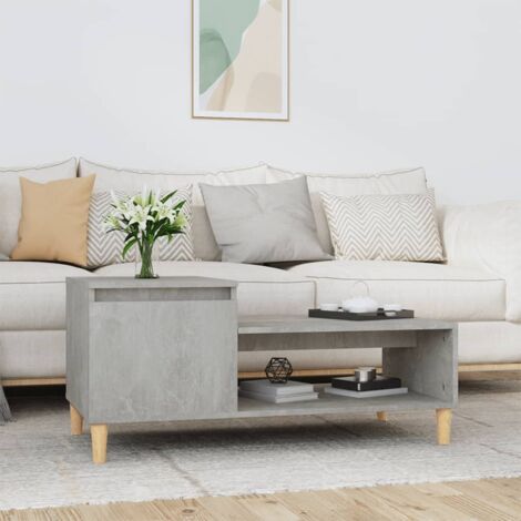 Table Basse de Salon Élégante,Table Canapé Gris béton 100x50x45 cm Bois d'ingénierie -FR37124 (1/5)