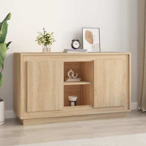 Buffet,Placard de cuisine,Meuble de rangement chêne sonoma 102x35x60 cm bois d'ingénierie -TZ53526 (1/5)