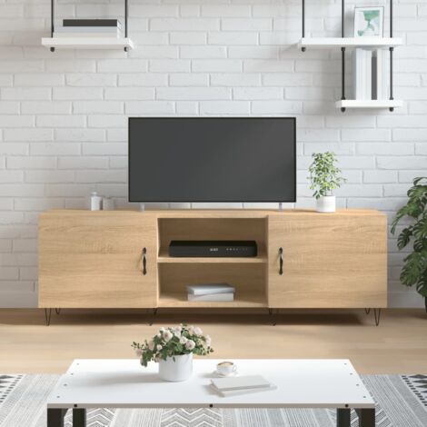 Meuble TV,Banc TV chêne sonoma 150x30x50 cm bois d'ingénierie -BV91769 (1/5)