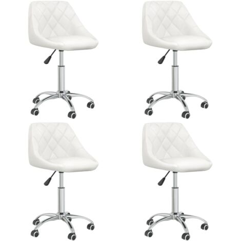 Lot de 4 Chaises pivotantes à manger,Chaises de salle à manger,Design Modernes blanc similicuir HH63204 (1/5)