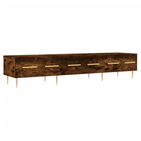 Armoire Meuble TV Scandinave,Banc support TV chêne fumé 150x36x30 cm bois d'ingénierie -15933 (1/5)