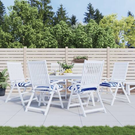 Lot de 6 Coussins de canapé palette,Coussins d'assise Confortables rayures bleues et blanches 50x50x7 cm -AD43080 (1/5)