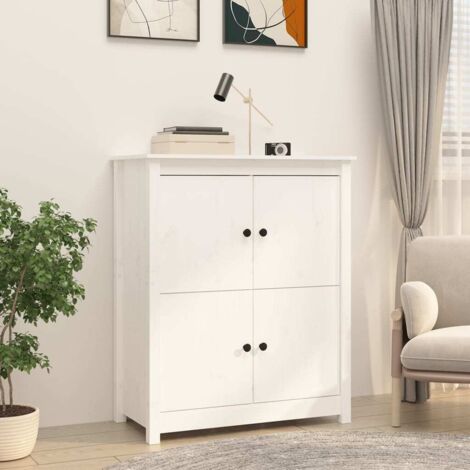 Buffet,Placard de cuisine,Meuble de rangement Blanc 83x41,5x100 cm Bois massif de pin -TZ99382 (1/5)