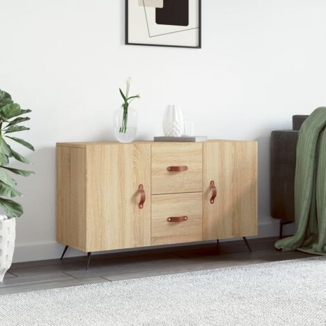 Buffet bas,Buffet Commode industriel chêne sonoma 100x36x60 cm bois d'ingénierie -QS76405 (1/5)