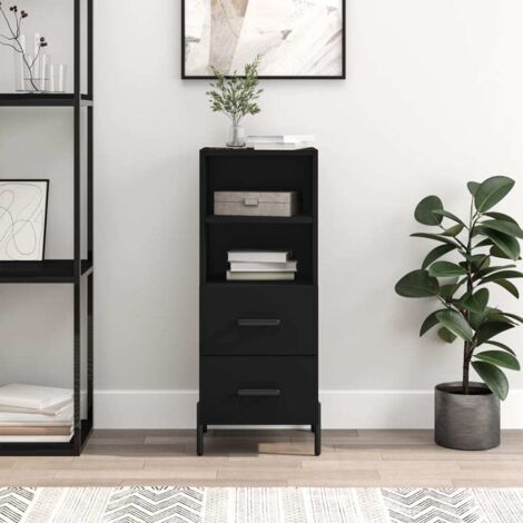 Buffet bas,Buffet Commode industriel Noir 34,5x34x90 cm Bois d'ingénierie -QS94753 (1/5)