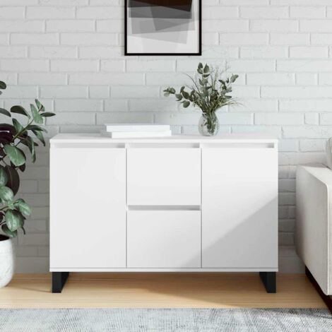 Buffet bas,Buffet Commode industriel blanc 104x35x70 cm bois d'ingénierie -QS40883 (1/5)