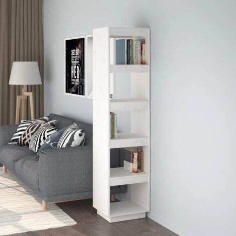 Bibliothèque,Cloison/Étagère de Rangement Ouvert,Étagère livres de pièce Blanc 40x35x167 cm Pin solide - DH87399 (1/5)