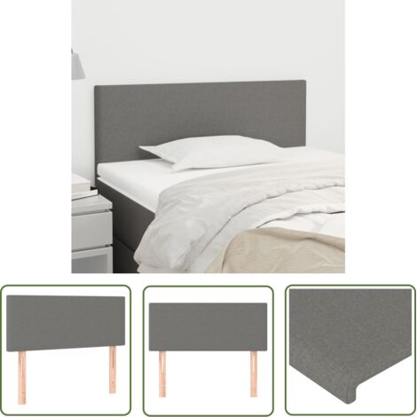 The Living Store Tête de lit Gris foncé 80x5x78/88 cm Tissu - Tête De Lit - Literie - Meuble De Chambre - Têtière De Lit - Décoration Chambre (1/5)