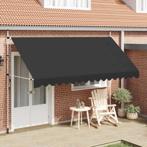 Auvent de Balcon Anti-Soleil - manuel rétractable - Auvent de jardin terrasse bistro - 400 cm Anthracite Chic-609883 (1/5)