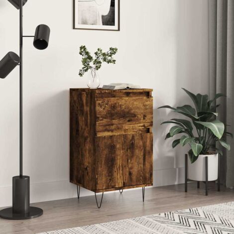 Buffet bas,Buffet Commode industriel chêne fumé 40x35x70 cm bois d'ingénierie -QS36190 (1/5)