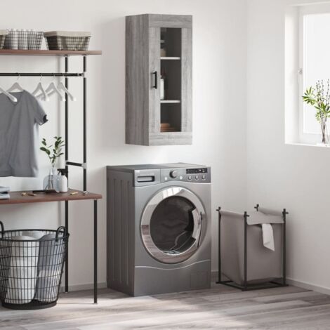 Armoire murale moderne,Buffet haut,Placard de Rangement suspendu sonoma gris 34,5x34x90 cm -QS20600 (1/5)