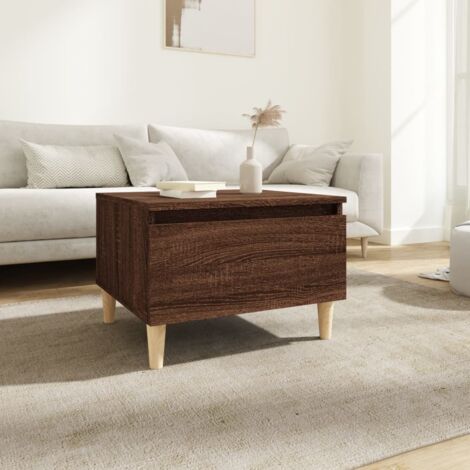 Table d'Appoint Chevet,Bout de Canapé Chêne marron 50x46x35 cm Bois d'ingénierie -GB15703 (1/5)