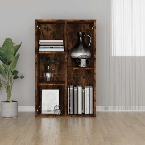 Buffet/Bibliothèque,Vintage Armoire de Rangement pour salon/séjour chêne fumé 50x25x80 cm bois d'ingénierie -TZ77012 (1/5)
