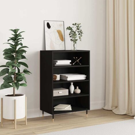 Buffet haut,Buffet d'appoint,Commode de salon/séjour noir 57x35x90 cm bois d'ingénierie -TZ85365 (1/5)