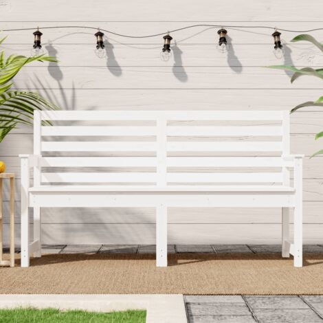 Banc de jardin,Moderne Banc terrasse d'extérieur blanc 159,5x48x91,5 cm bois massif de pin -FV89172 (1/5)