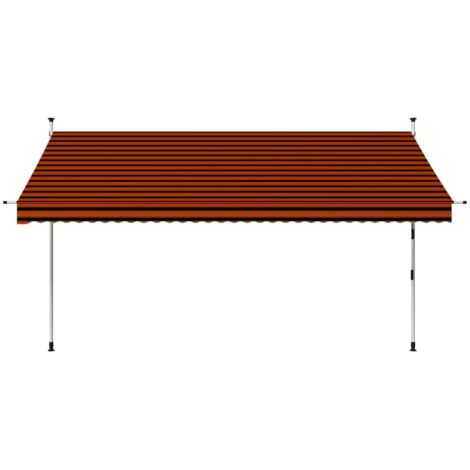 INLIFE Auvent manuel rétractable 350 cm Orange et marron (1/5)