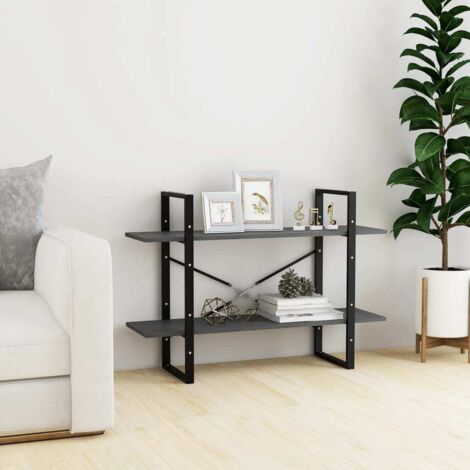 Bibliothèque,Étagère à 2 niveaux de Rangement Ouvert,Étagère livres Gris 100x30x70 cm Bois de pin massif - DH48133 (1/5)