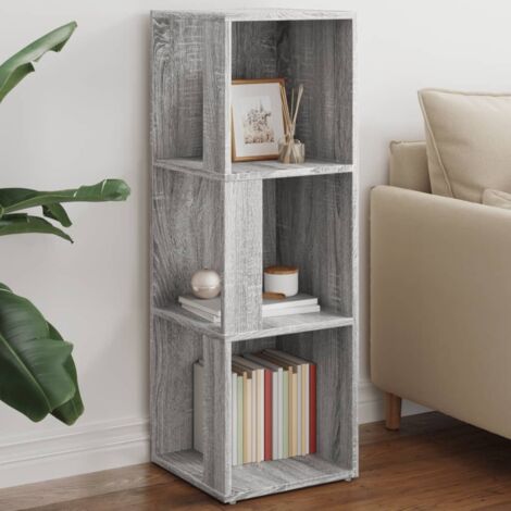 Armoire d'angle - Etagère d'angle, Facile à Monter pour Maison Sonoma gris 33x33x100 cm Bois d'ingénierie -31802