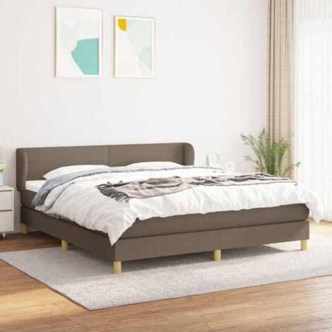 Lit adulte,Lit avec Sommier et Matelas confortable pour Chambre,Ensemble Lit à sommier tapissier Taupe 180x200 cm Tissu -BVN30302 (1/5)
