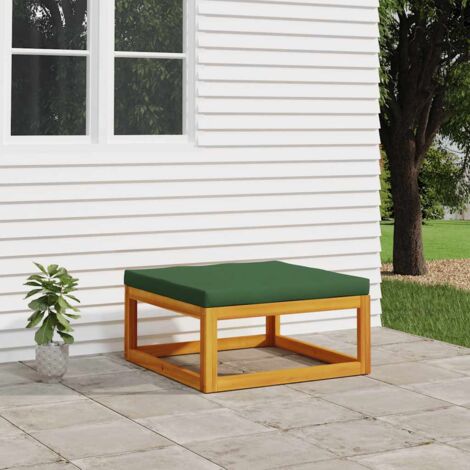 Repose-pied de jardin,Tabouret Bas avec coussin verts bois massif d'acacia -BV39798 (1/5)
