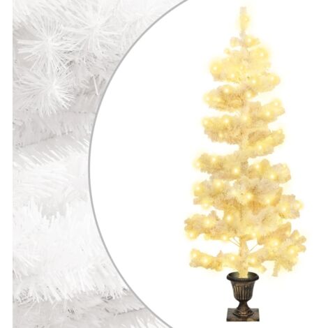 Arbre de Nol hélicodal avec pot et LED Blanc 120 cm PVC (1/5)