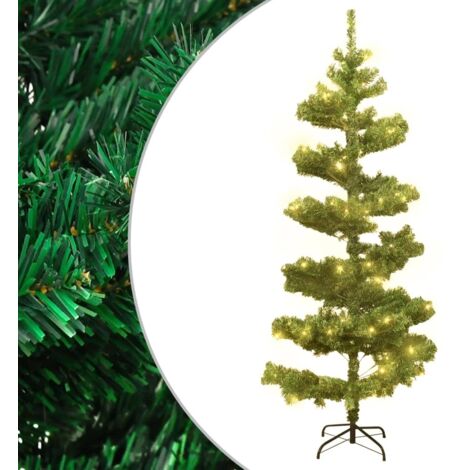Sapin de Noël,Arbre de Noël hélicodal avec support et LED Vert 150 cm PVC -WYW59961 (1/5)