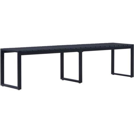 Banc de jardin,Moderne Banc terrasse d'extérieur 180 cm Panneau PS Noir -FV61714 (1/5)