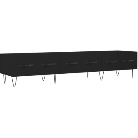 Armoire Meuble TV Scandinave,Banc support TV noir 150x36x30 cm bois d'ingénierie -21951 (1/5)
