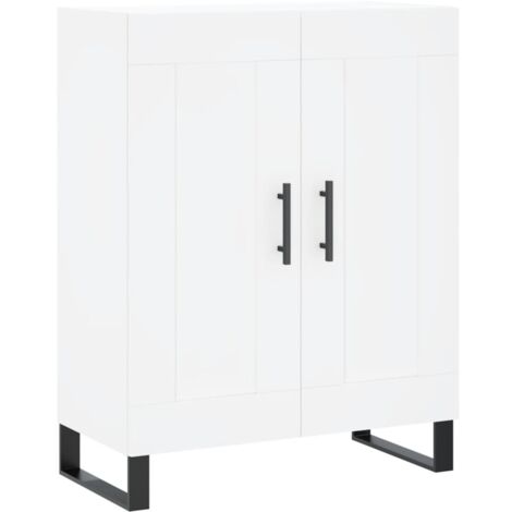 Buffet bas,Buffet Commode industriel blanc 69,5x34x90 cm bois d'ingénierie -QS79170 (1/5)